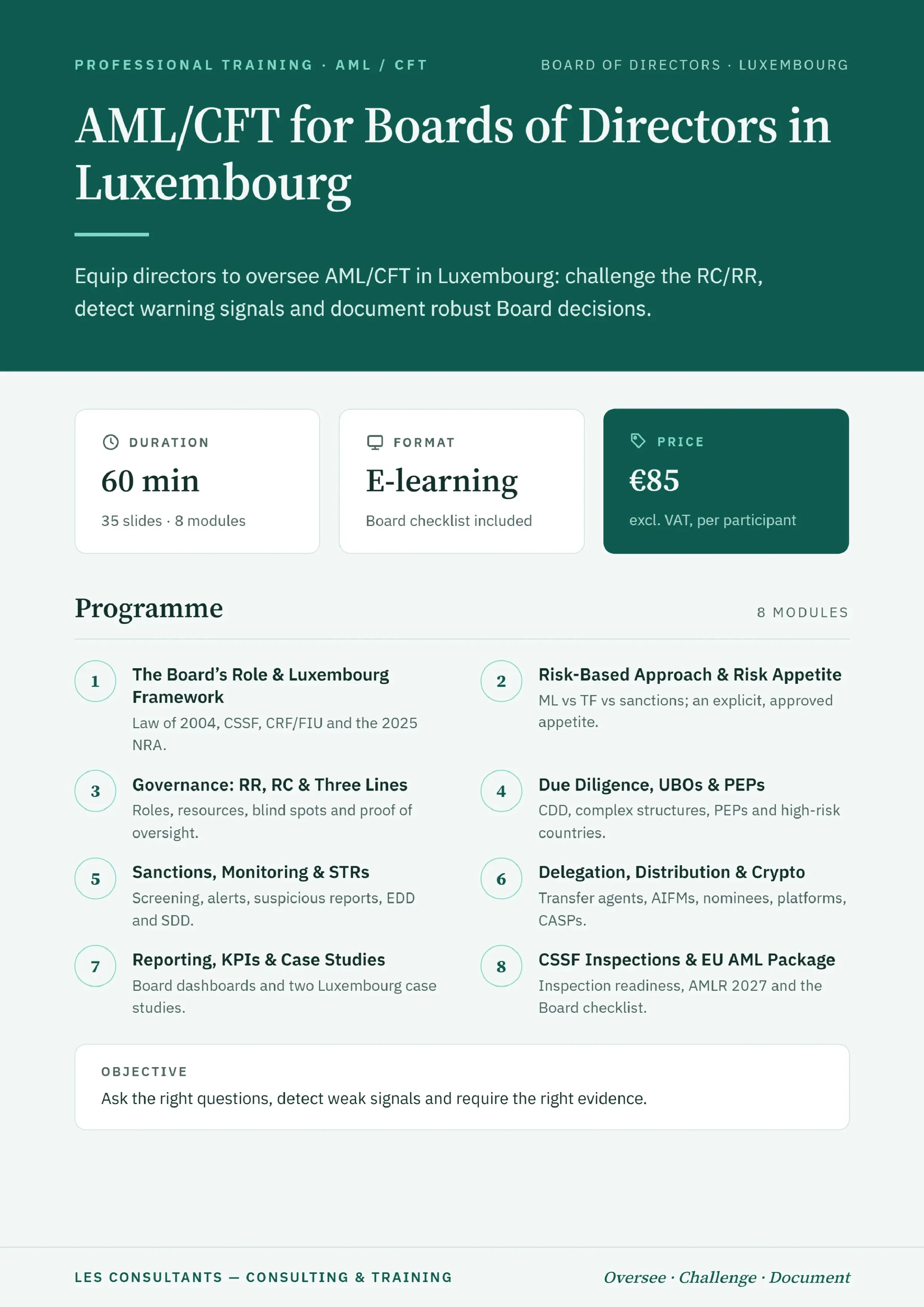 35 &ndash; AML CFT for Boards of Directors in Luxembourg